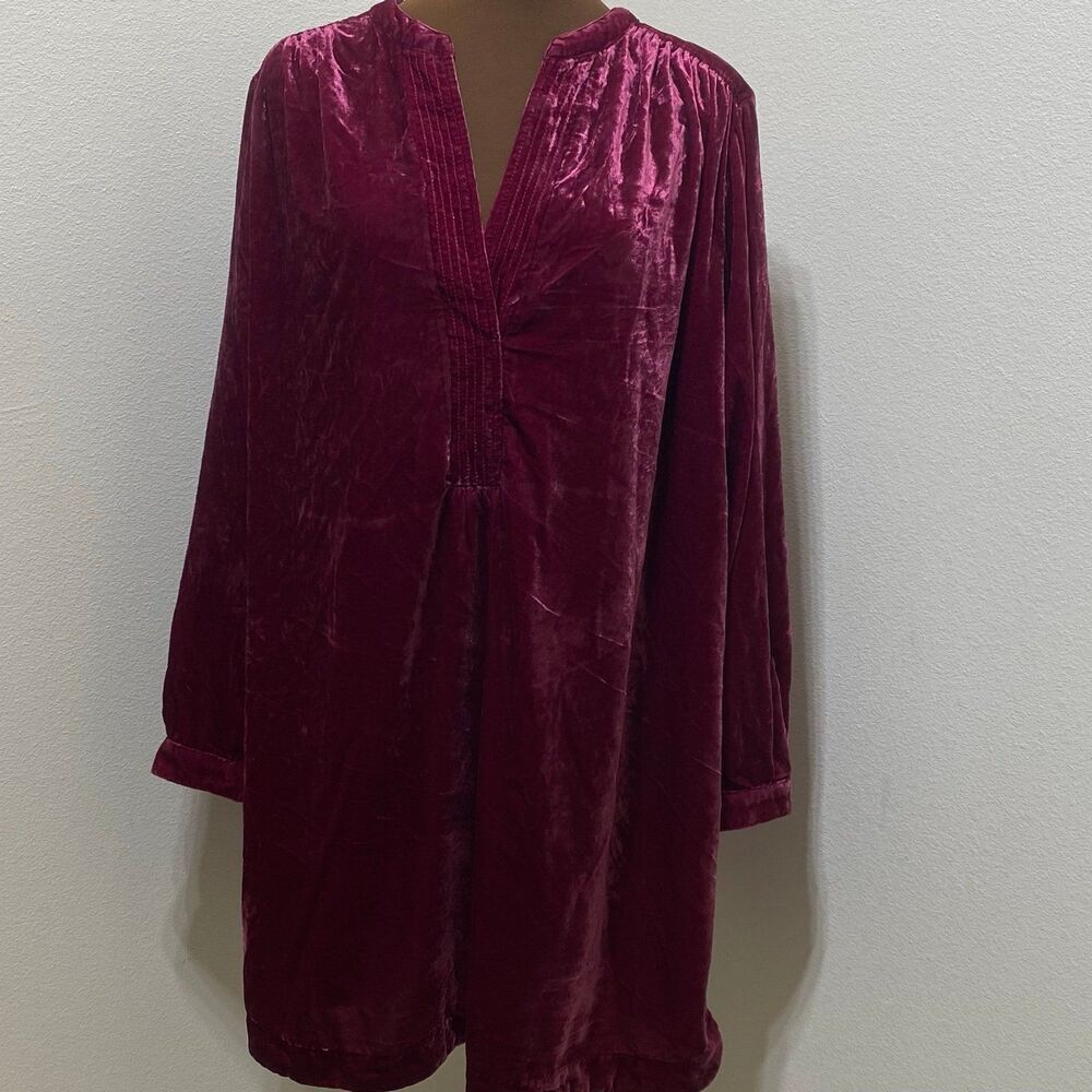 Anthropologie Velvet Midi Dress - Rich Burgundy